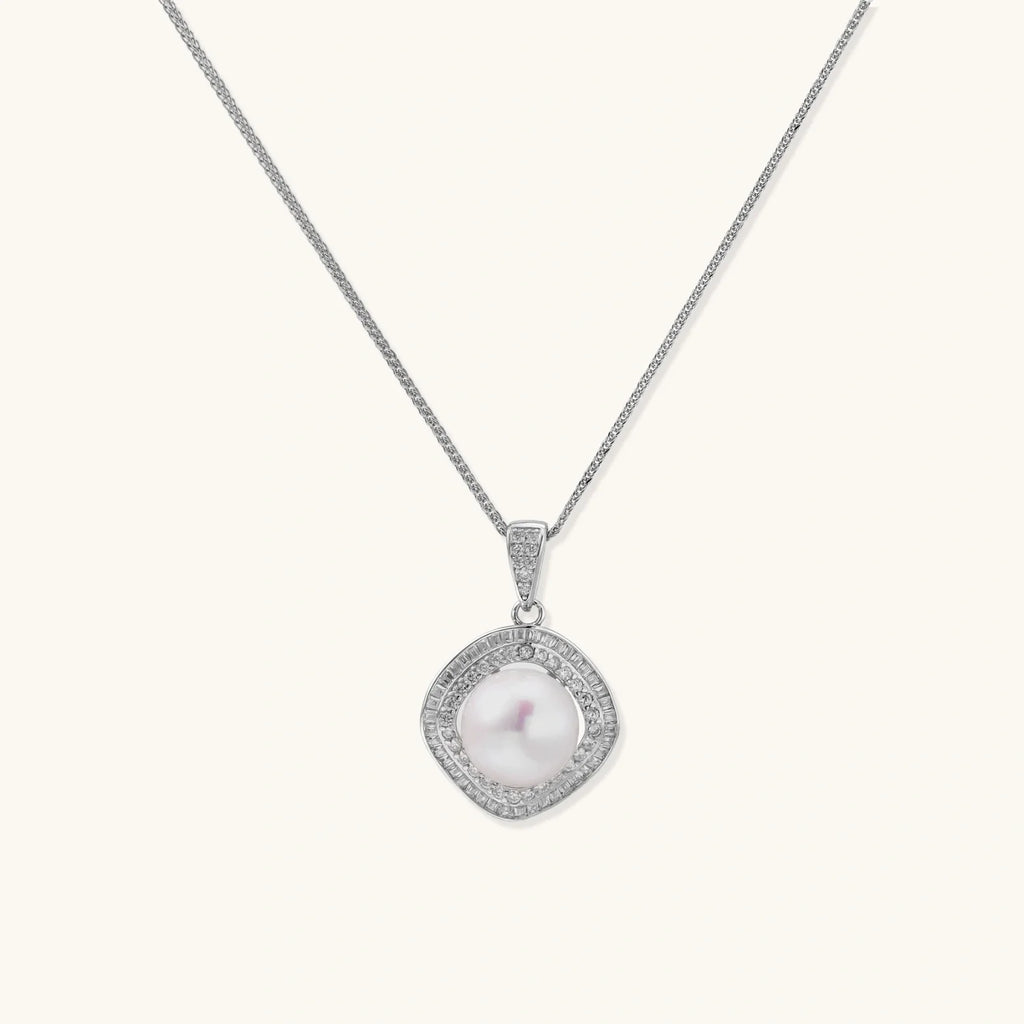 Statement-Halskette mit Halo-Perle