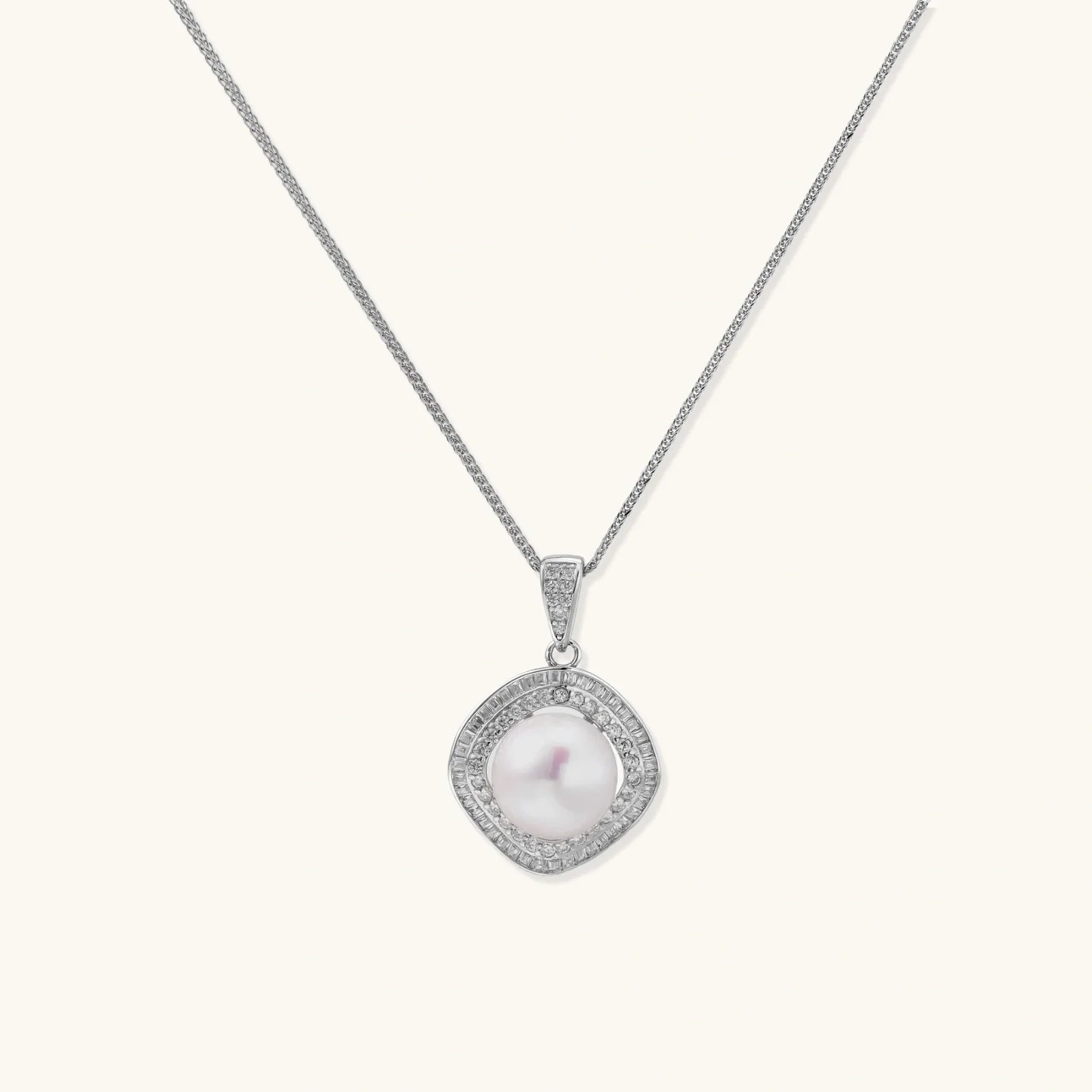 Statement-Halskette mit Halo-Perle
