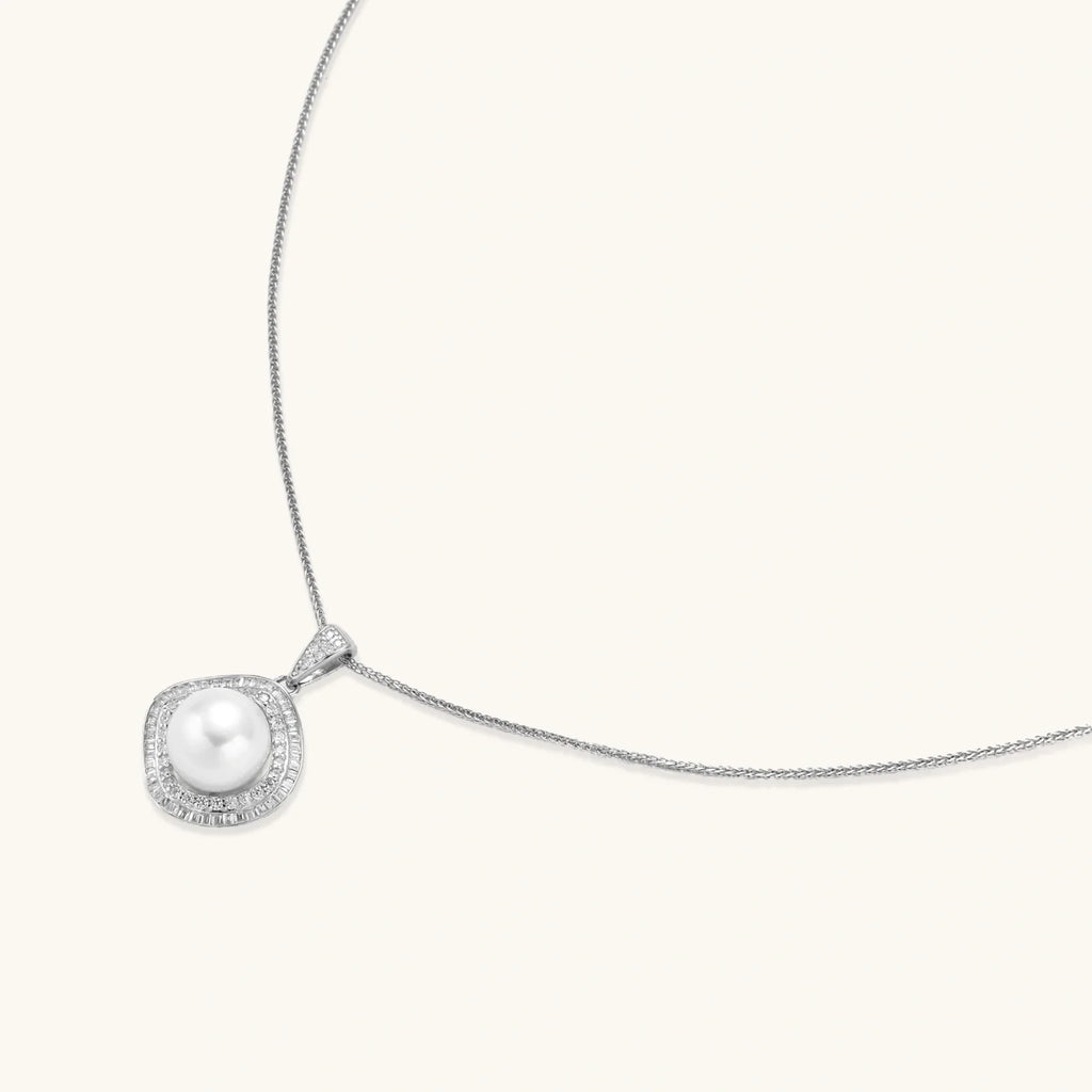 Statement-Halskette mit Halo-Perle