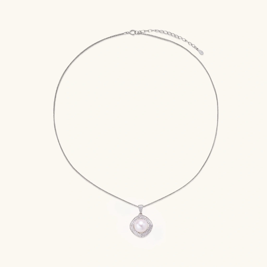 Statement-Halskette mit Halo-Perle