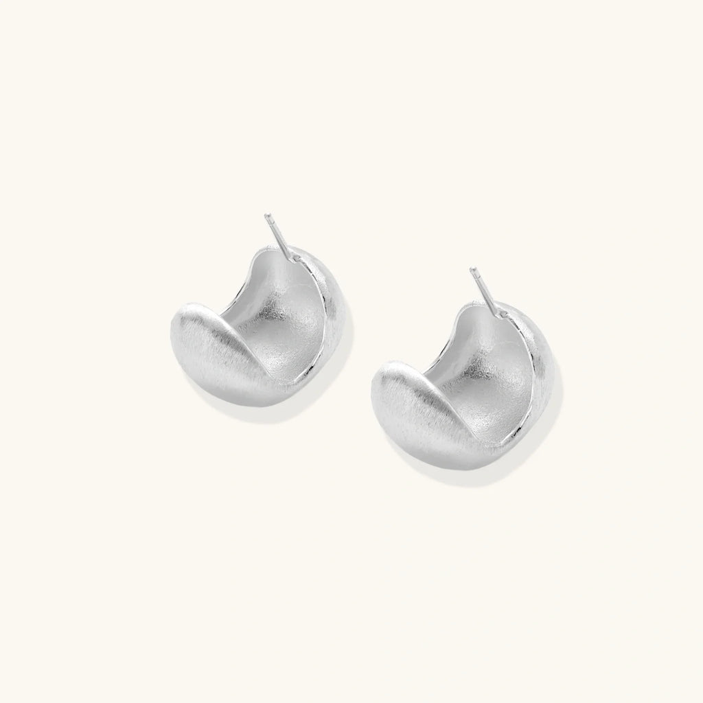 Ohrstecker aus gebürstetem Silber